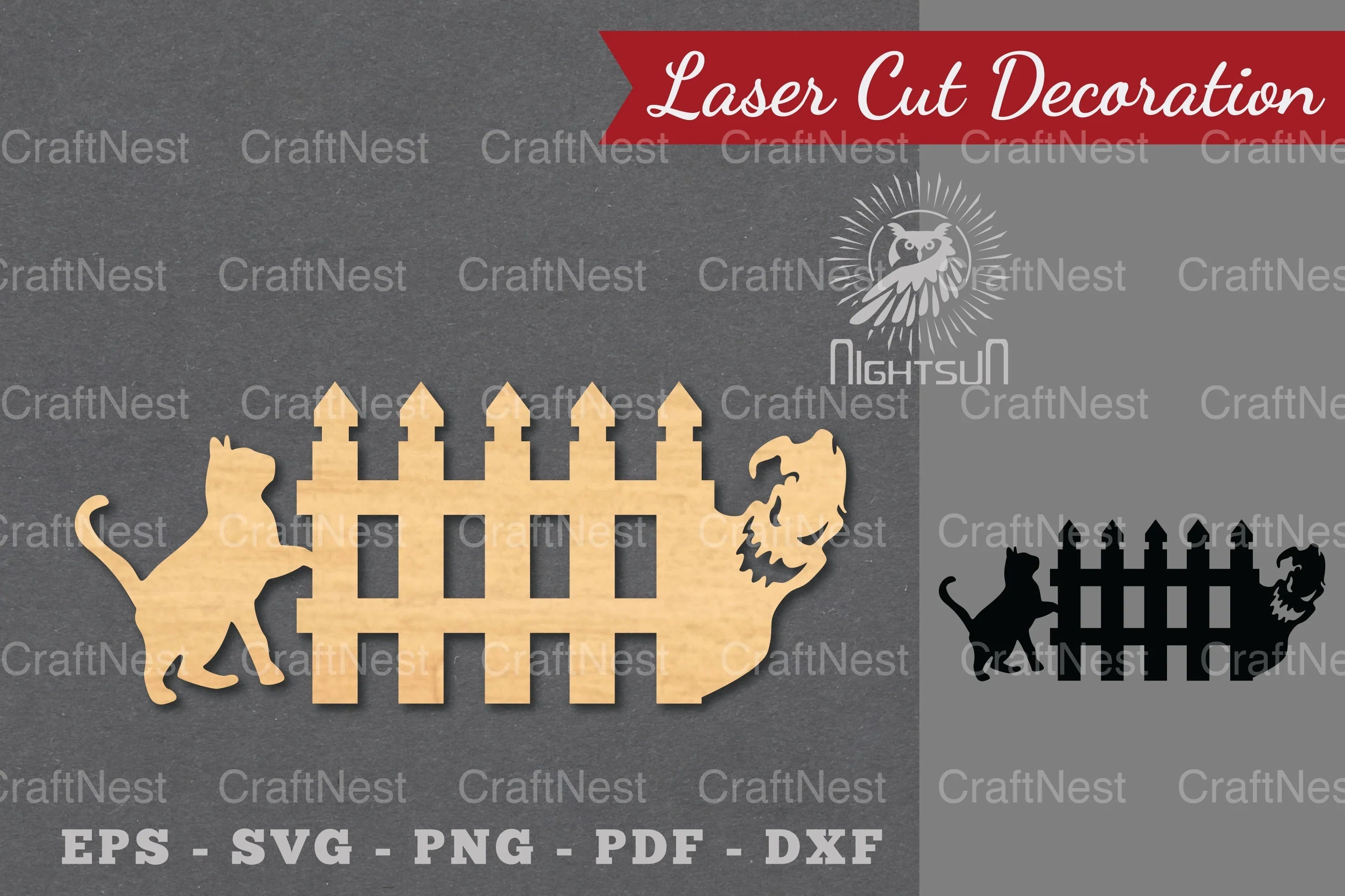 Halloween Cat Laser Cut Decoration SVG Bundle - CraftNest - Digital Crafting and Art
