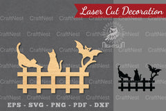 Halloween Cat Laser Cut Decoration Clipart Bundle - CraftNest - Digital Crafting and Art