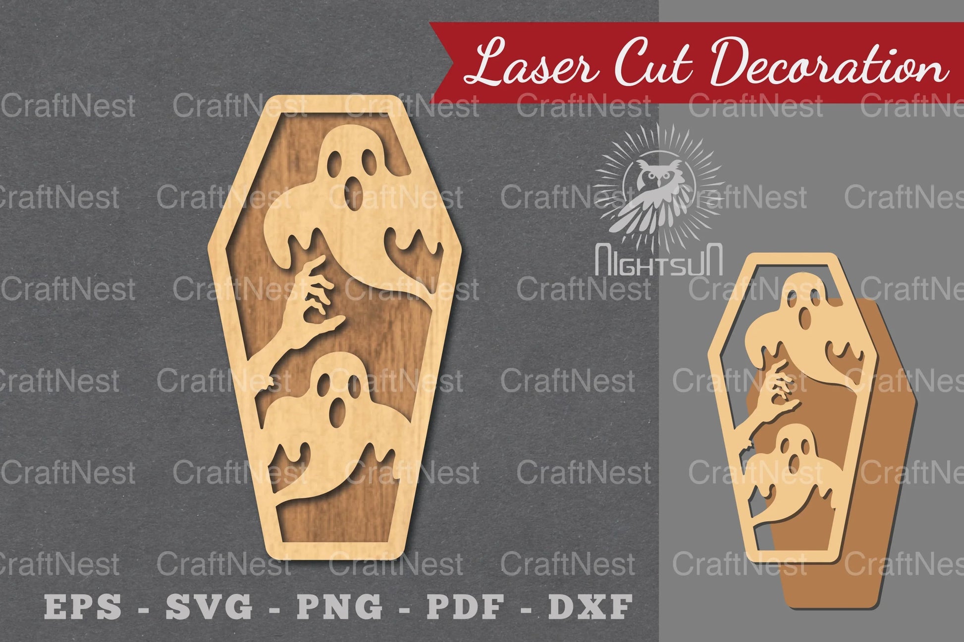 Halloween Coffin Laser Cut Decoration Clipart Bundle - CraftNest - Digital Crafting and Art