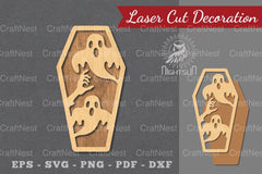 Halloween Coffin Laser Cut Decoration Clipart Bundle - CraftNest - Digital Crafting and Art