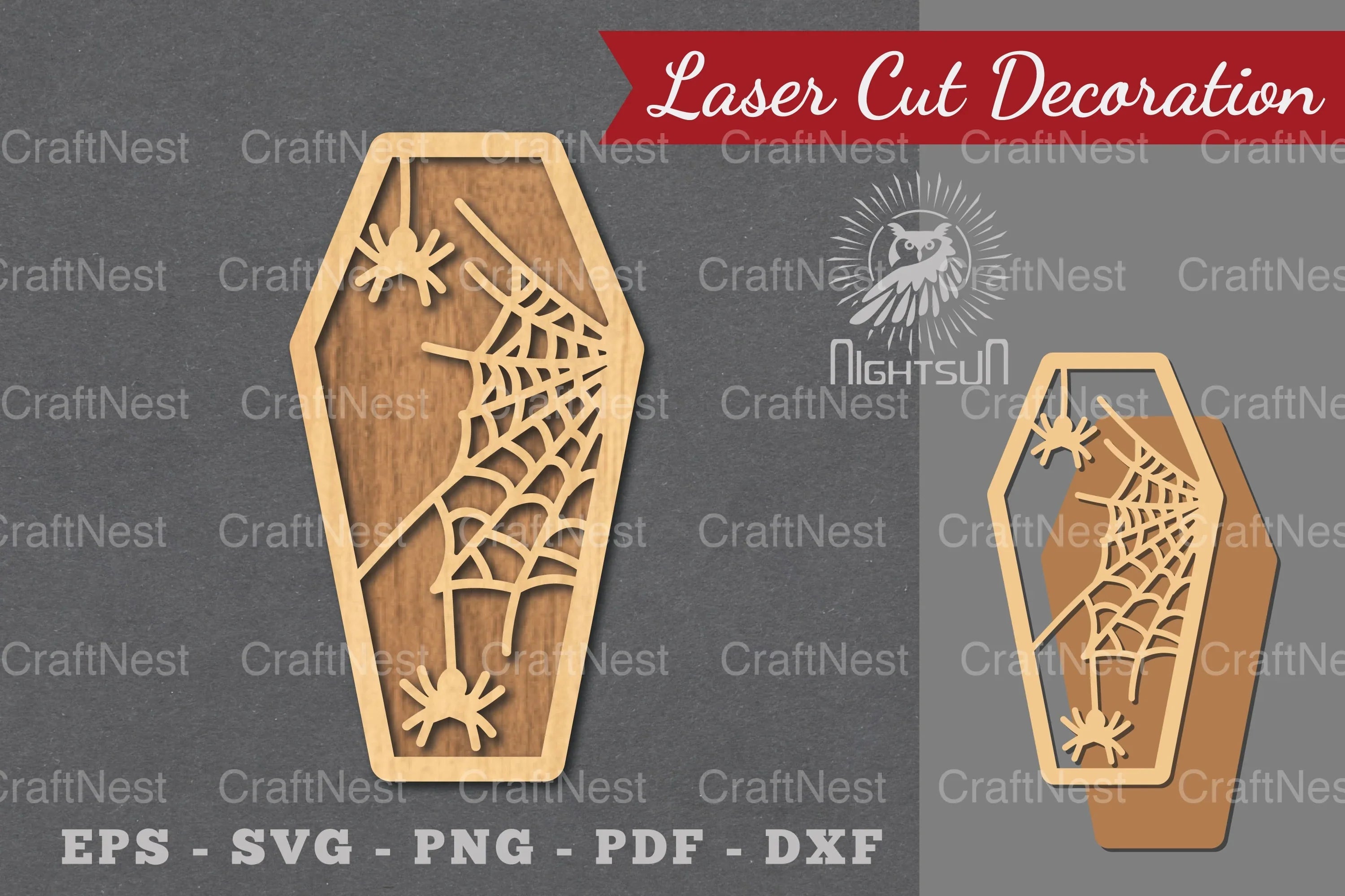 Halloween Coffin Laser Cut Decoration Clipart Bundle - CraftNest - Digital Crafting and Art