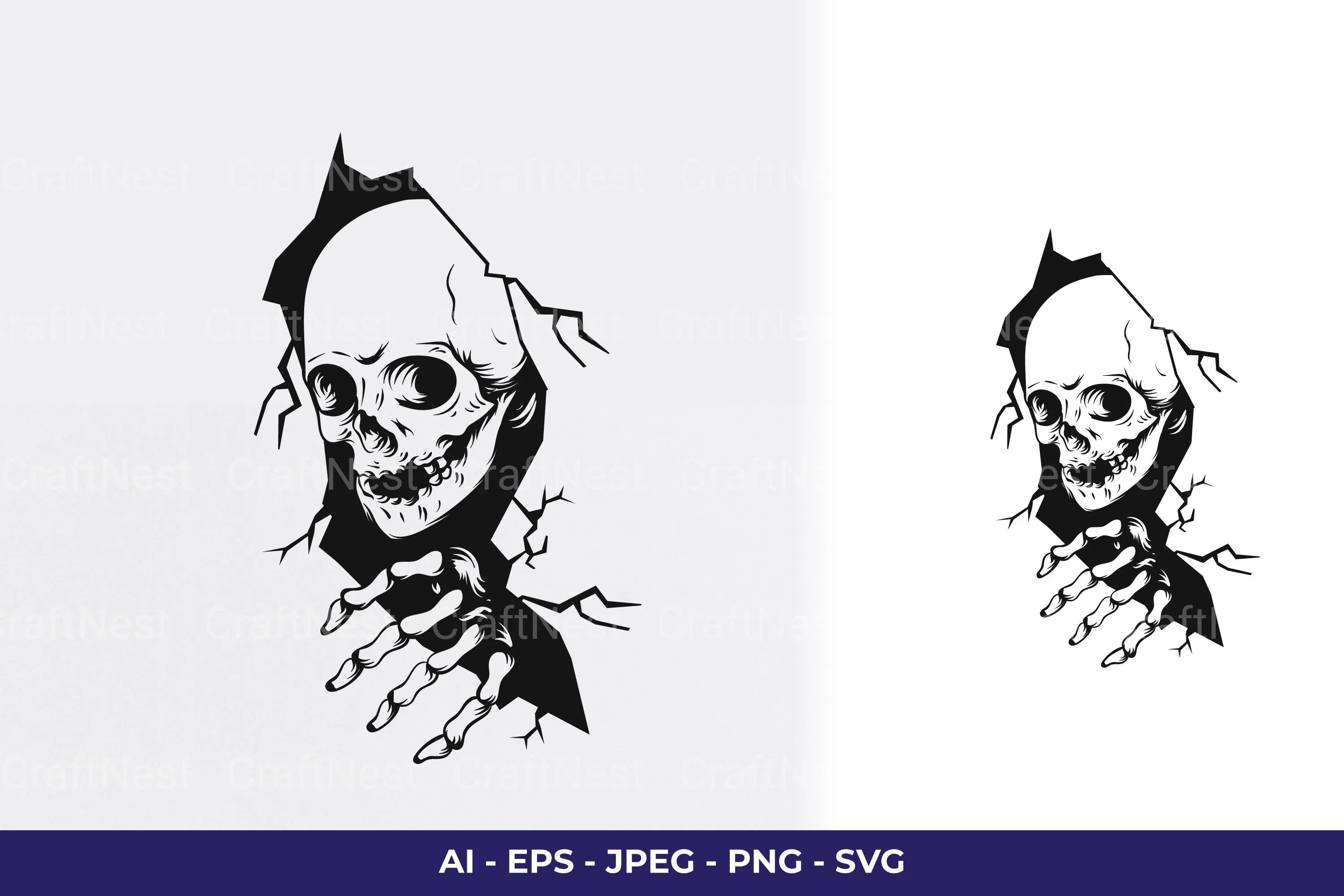 Halloween Cracking Wall Decal SVG Bundle - CraftNest - Digital Crafting and Art