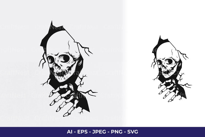 Halloween Cracking Wall Decal SVG Bundle - CraftNest - Digital Crafting and Art