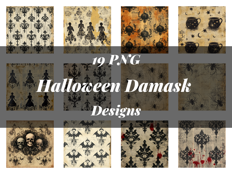 Halloween Damask Clipart Bundle - CraftNest - Digital Crafting and Art