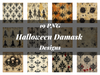 Halloween Damask Papers
