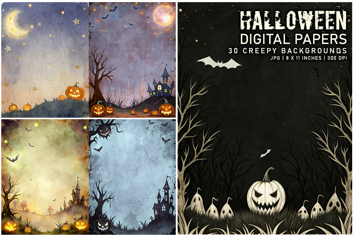 Halloween Digital Papers
