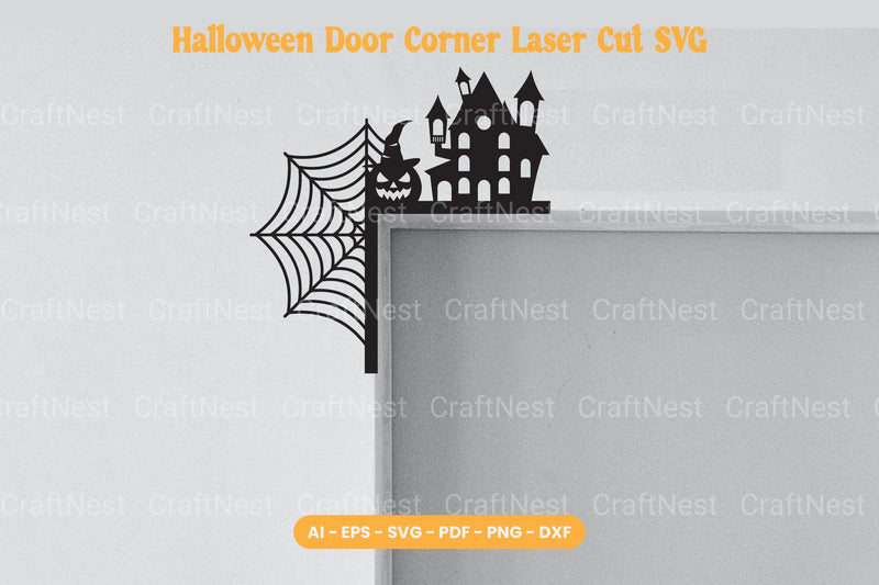 Halloween Door Corner Laser Cut SVG Bundle - Clipart Bundle - CraftNest - Digital Crafting and Art