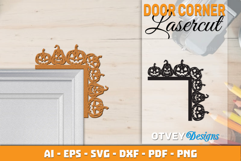 Halloween Door Corner Lasercut SVG Bundle 13 - CraftNest - Digital Crafting and Art
