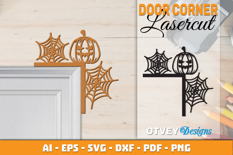 Halloween Door Corner Lasercut SVG Bundle 18 - CraftNest - Digital Crafting and Art
