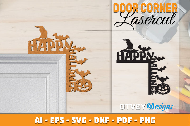 Halloween Door Corner Lasercut SVG Bundle 19 - CraftNest - Digital Crafting and Art