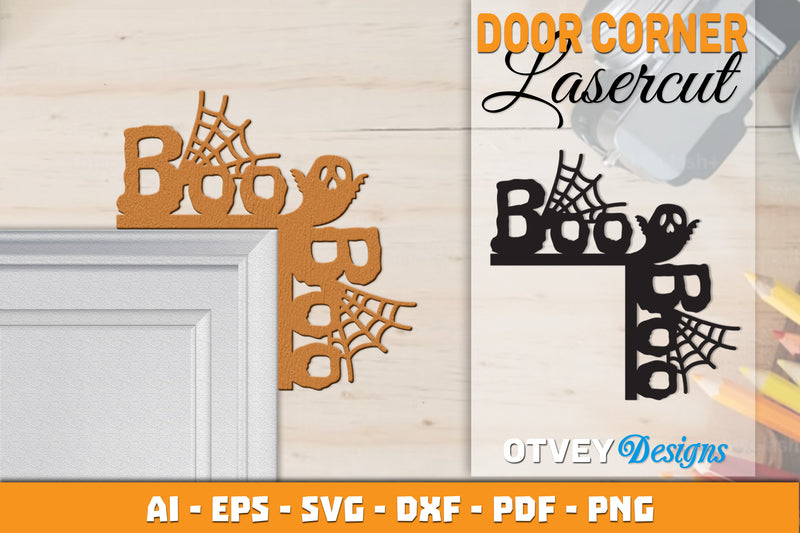 Halloween Door Corner Lasercut SVG Bundle 21 - CraftNest - Digital Crafting and Art