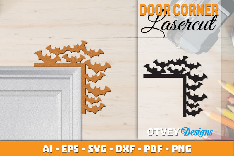 Halloween Door Corner Lasercut SVG Bundle 22 - CraftNest - Digital Crafting and Art
