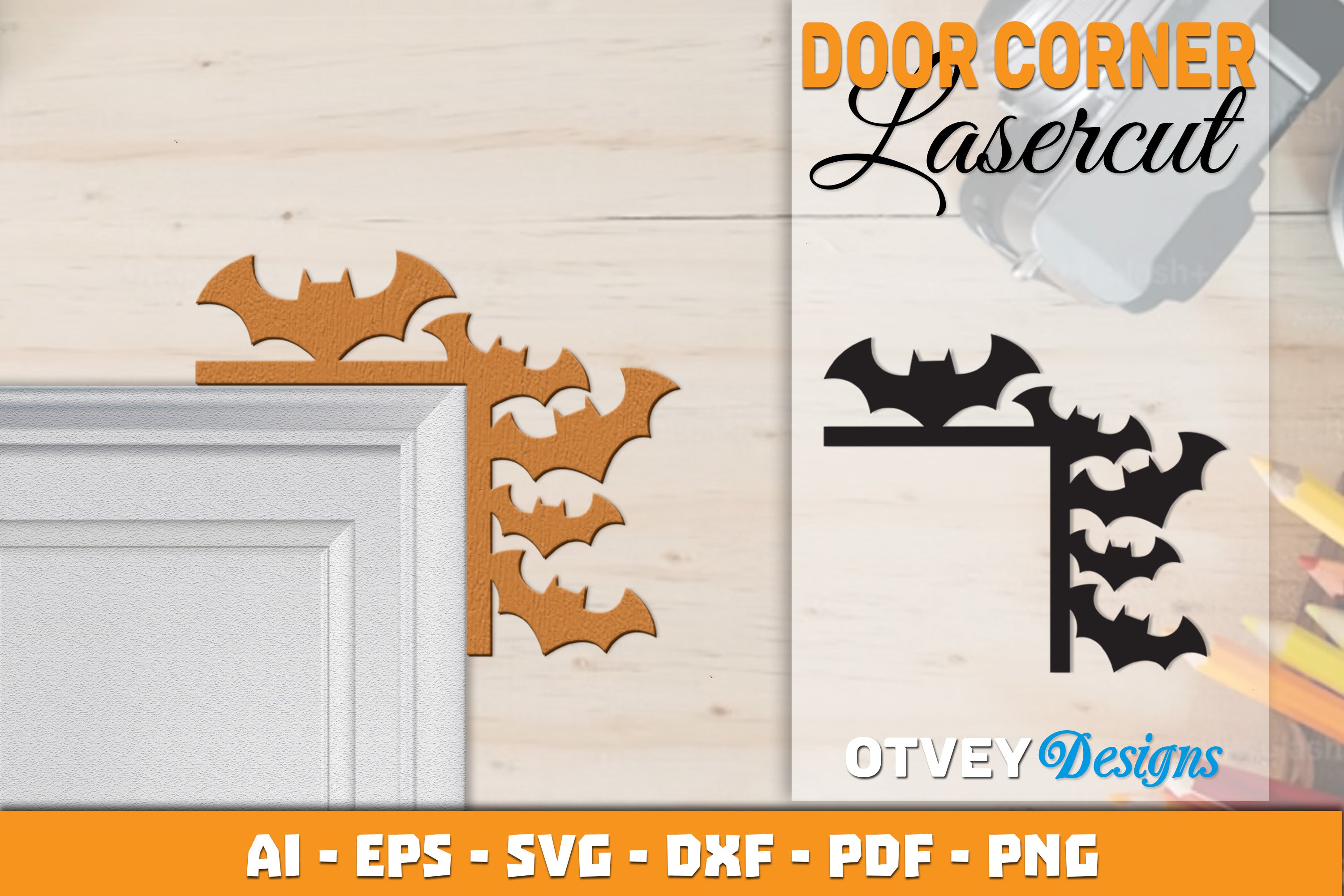 Halloween Door Corner Lasercut SVG Bundle 23 - CraftNest - Digital Crafting and Art