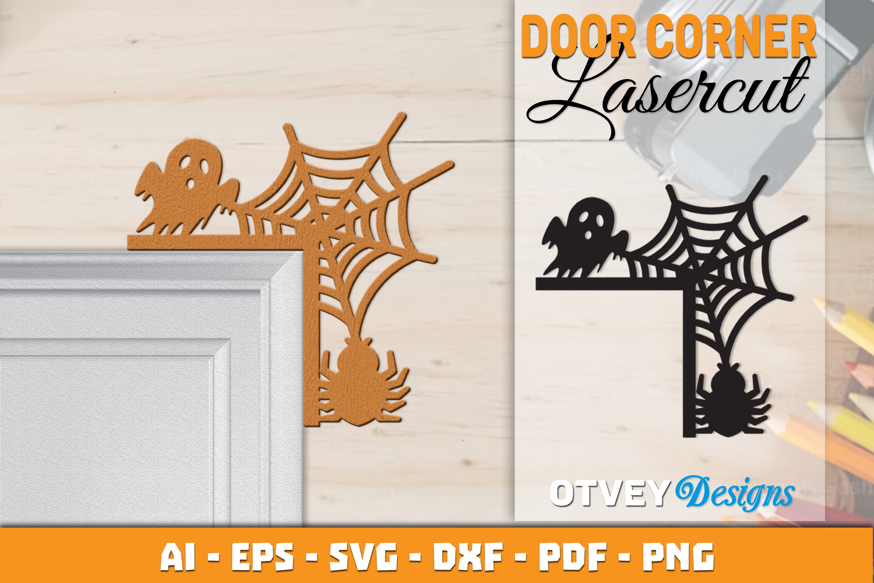 Halloween Door Corner Lasercut SVG Bundle 25 - CraftNest - Digital Crafting and Art