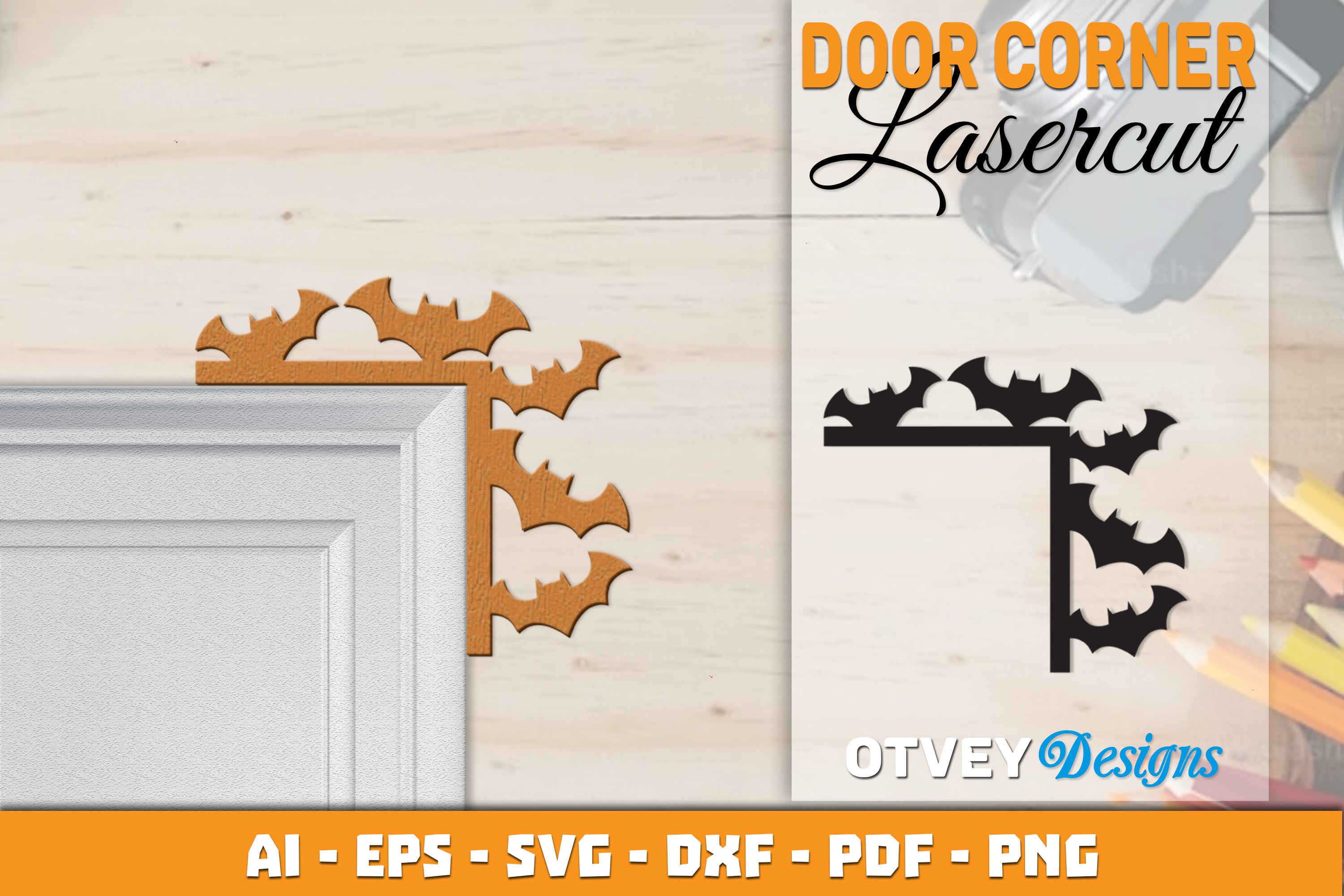 Halloween Door Corner Lasercut SVG Bundle 27 - CraftNest - Digital Crafting and Art