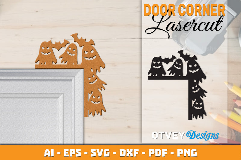 Halloween Door Corner Lasercut SVG Bundle 32 - CraftNest - Digital Crafting and Art