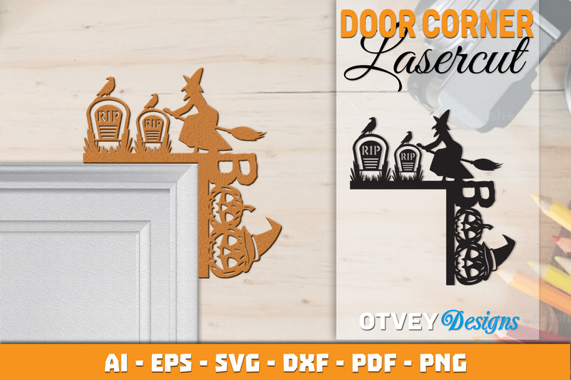 Halloween Door Corner Lasercut SVG Bundle 39 - CraftNest - Digital Crafting and Art