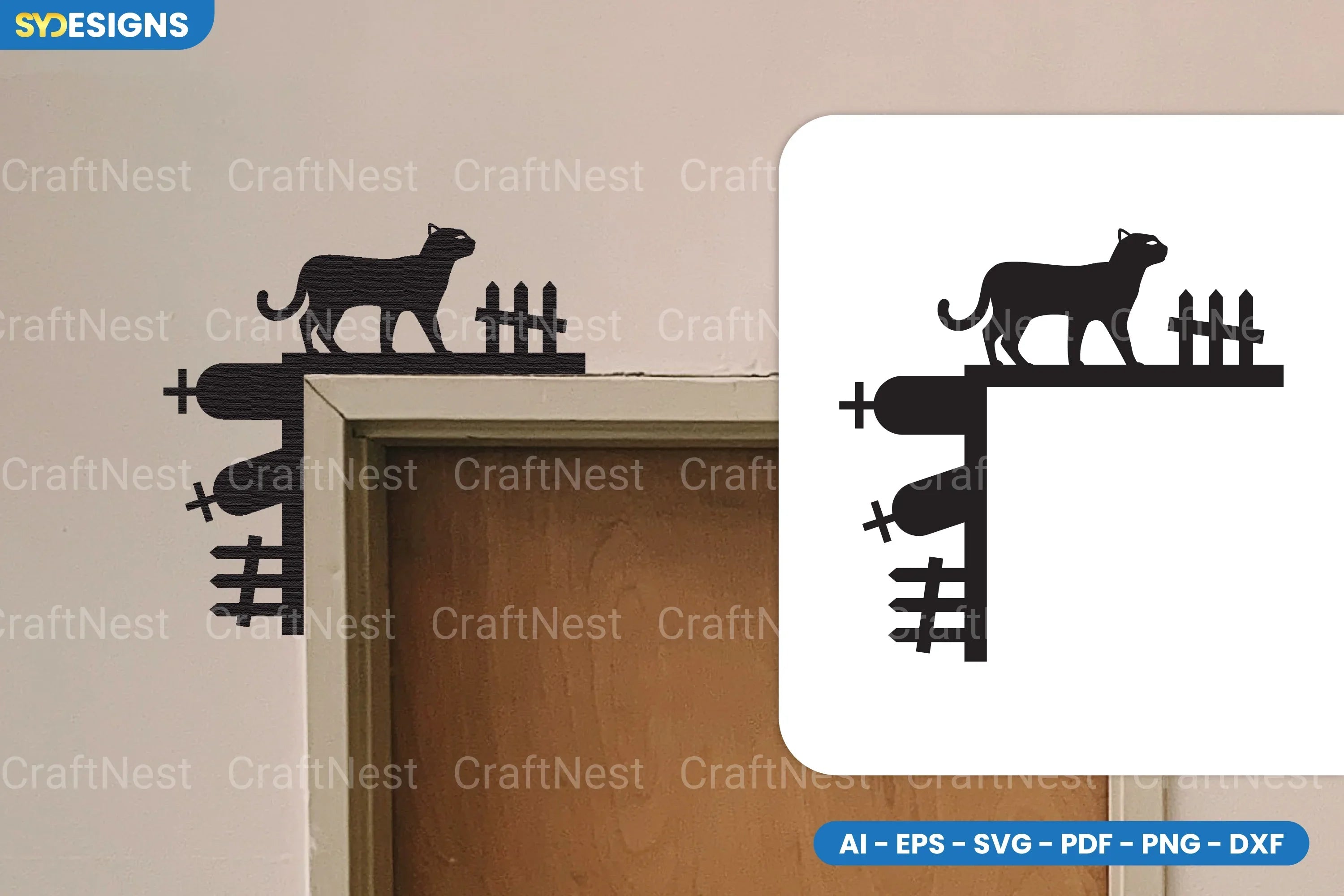 Halloween Door Corner Lasercut SVG Bundle - CraftNest - Digital Crafting and Art