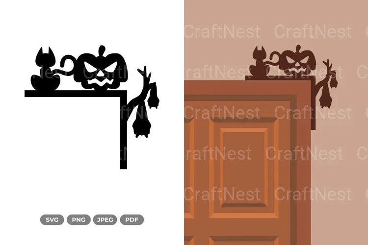 Halloween Door Corner SVG Bundle - CraftNest - Digital Crafting and Art