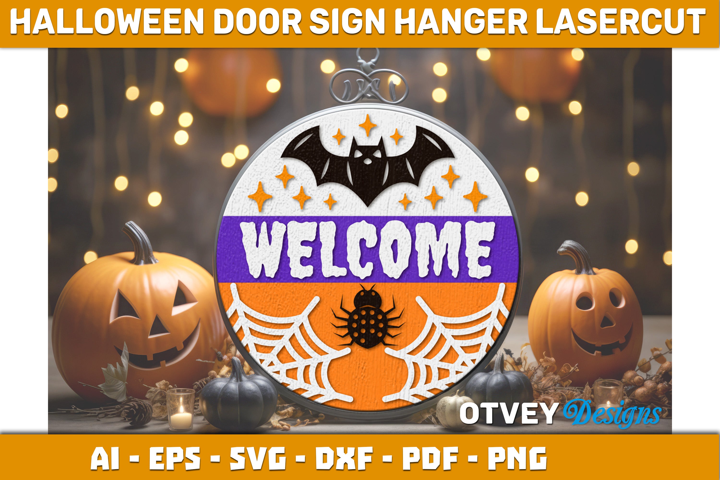 Halloween Door Hanger Sign SVG Bundle - CraftNest - Digital Crafting and Art