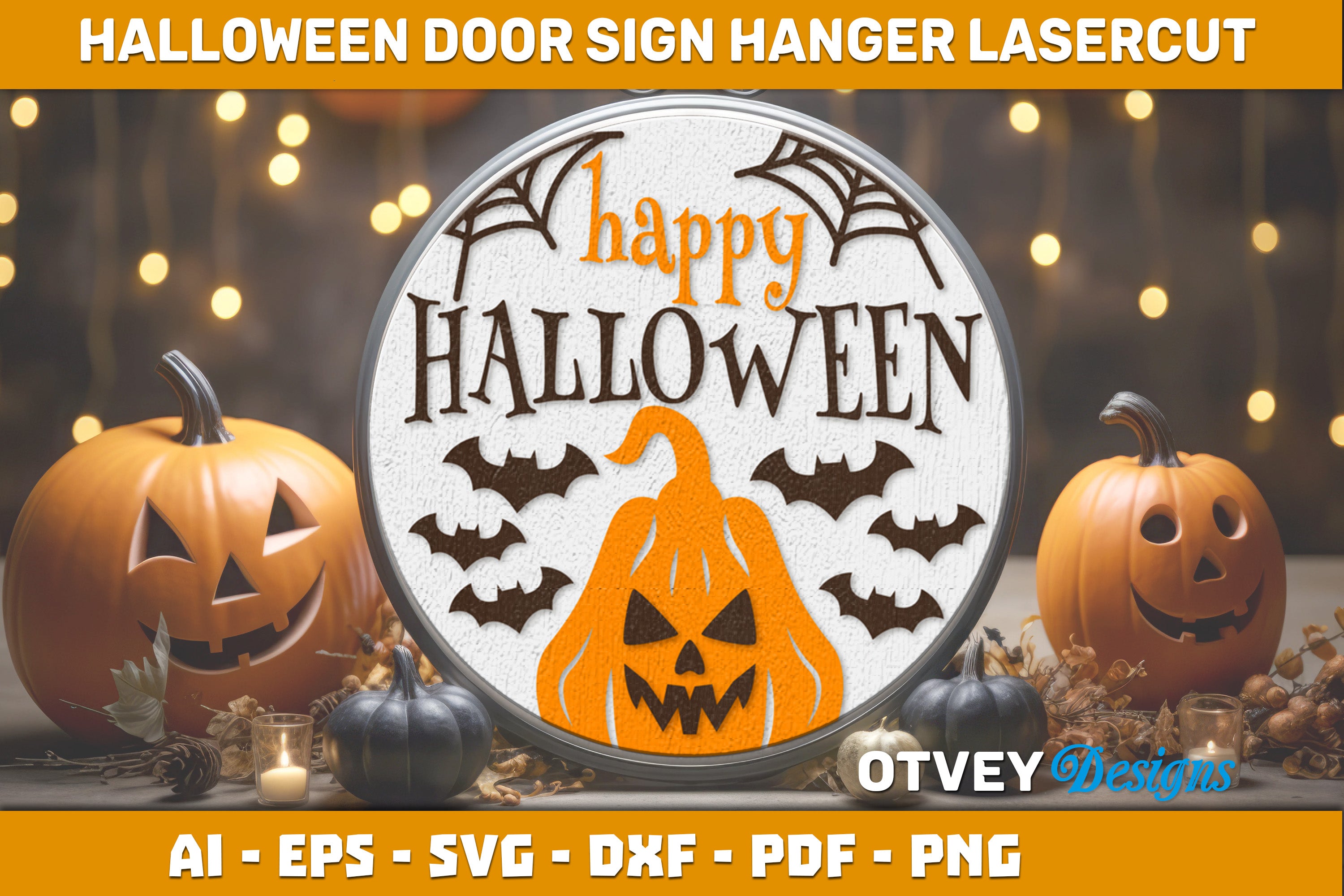 Halloween Door Hanger Sign SVG Bundle 25 - CraftNest - Digital Crafting and Art