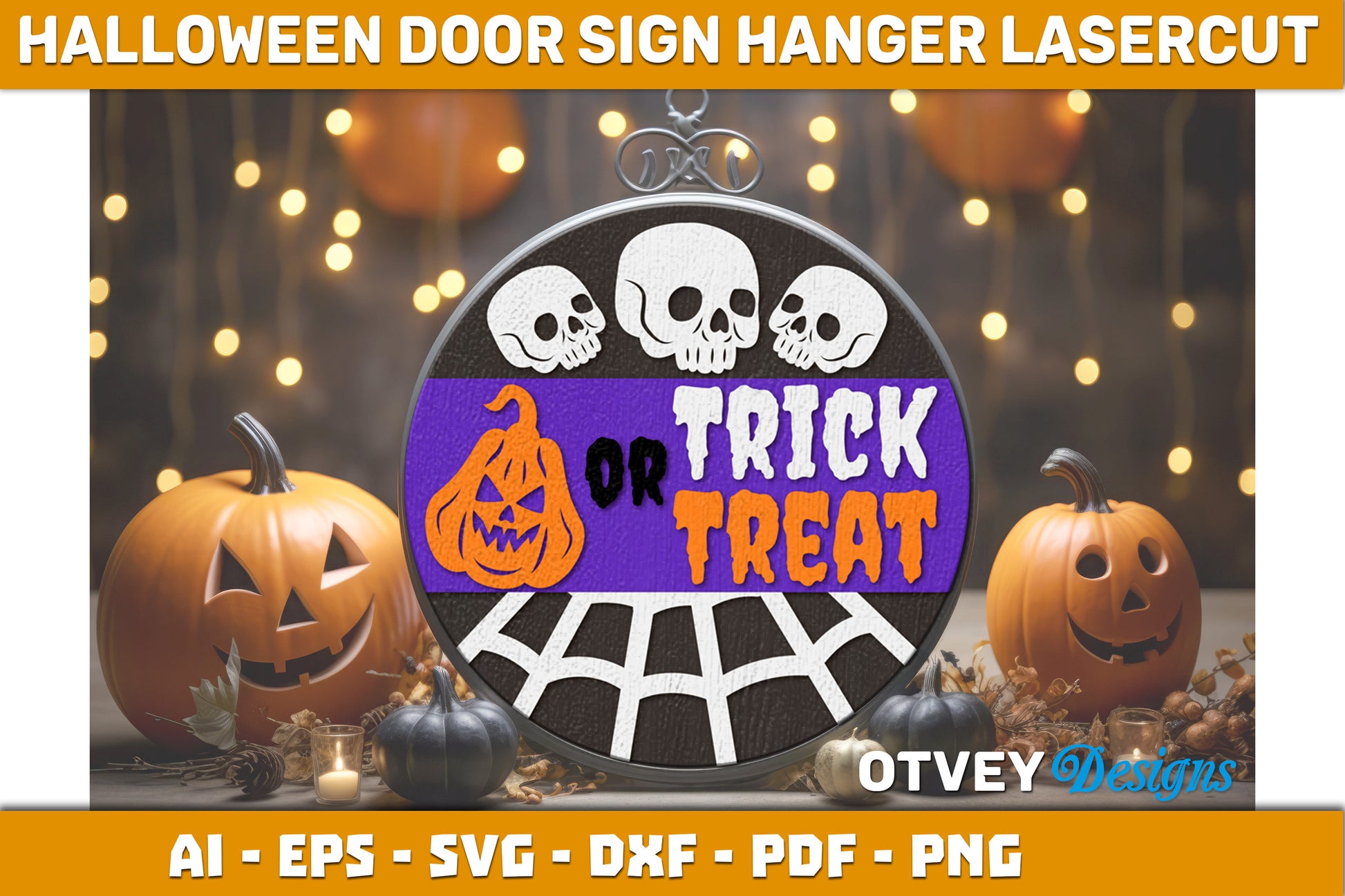 Halloween Door Hanger Sign SVG Bundle 12 - CraftNest - Digital Crafting and Art