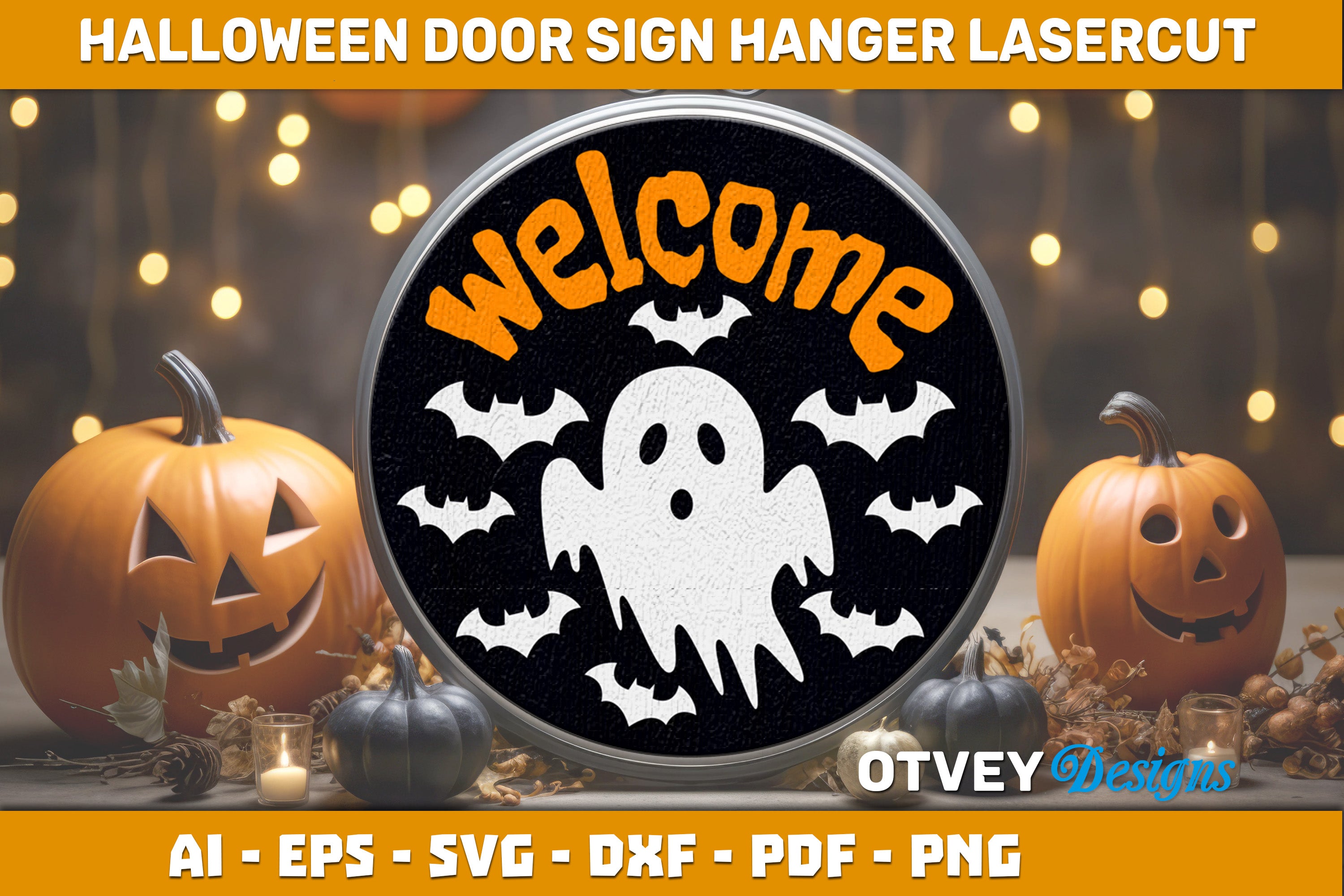 Halloween Door Hanger Sign SVG Bundle 26 - CraftNest - Digital Crafting and Art