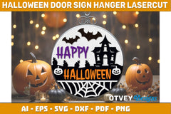 Halloween Door Hanger Sign SVG Bundle 18 - CraftNest - Digital Crafting and Art