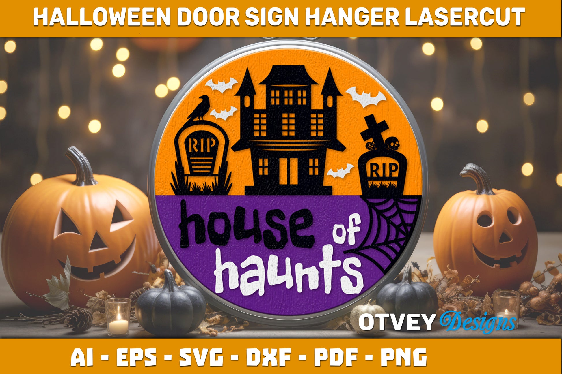 Halloween Door Hanger Sign SVG Bundle 27 - CraftNest - Digital Crafting and Art