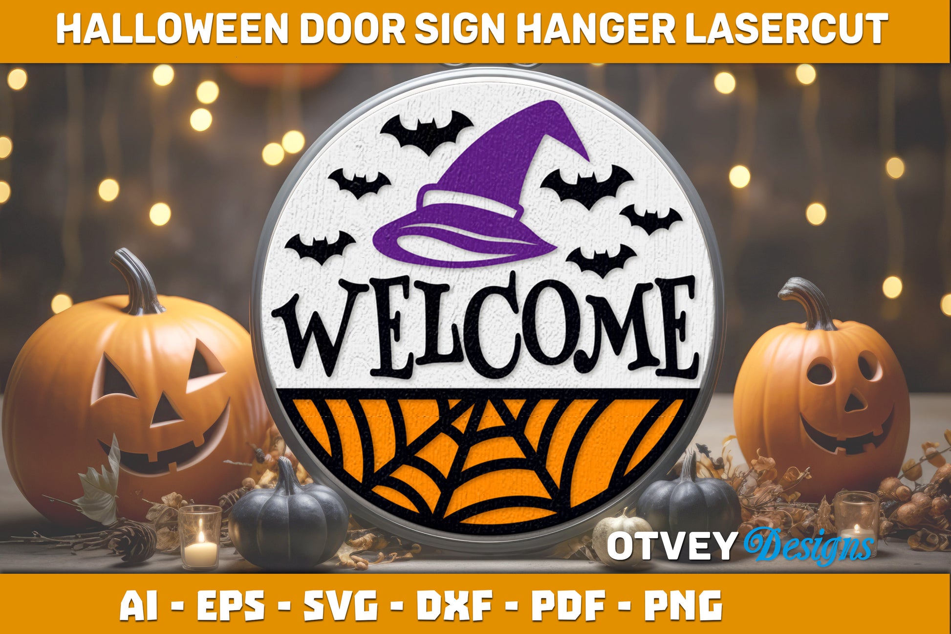 Halloween Door Hanger Sign SVG Bundle 28 - CraftNest - Digital Crafting and Art