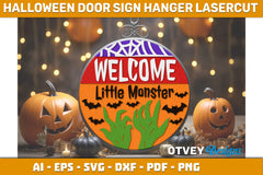 Halloween Door Hanger Sign SVG Bundle 20 - CraftNest - Digital Crafting and Art
