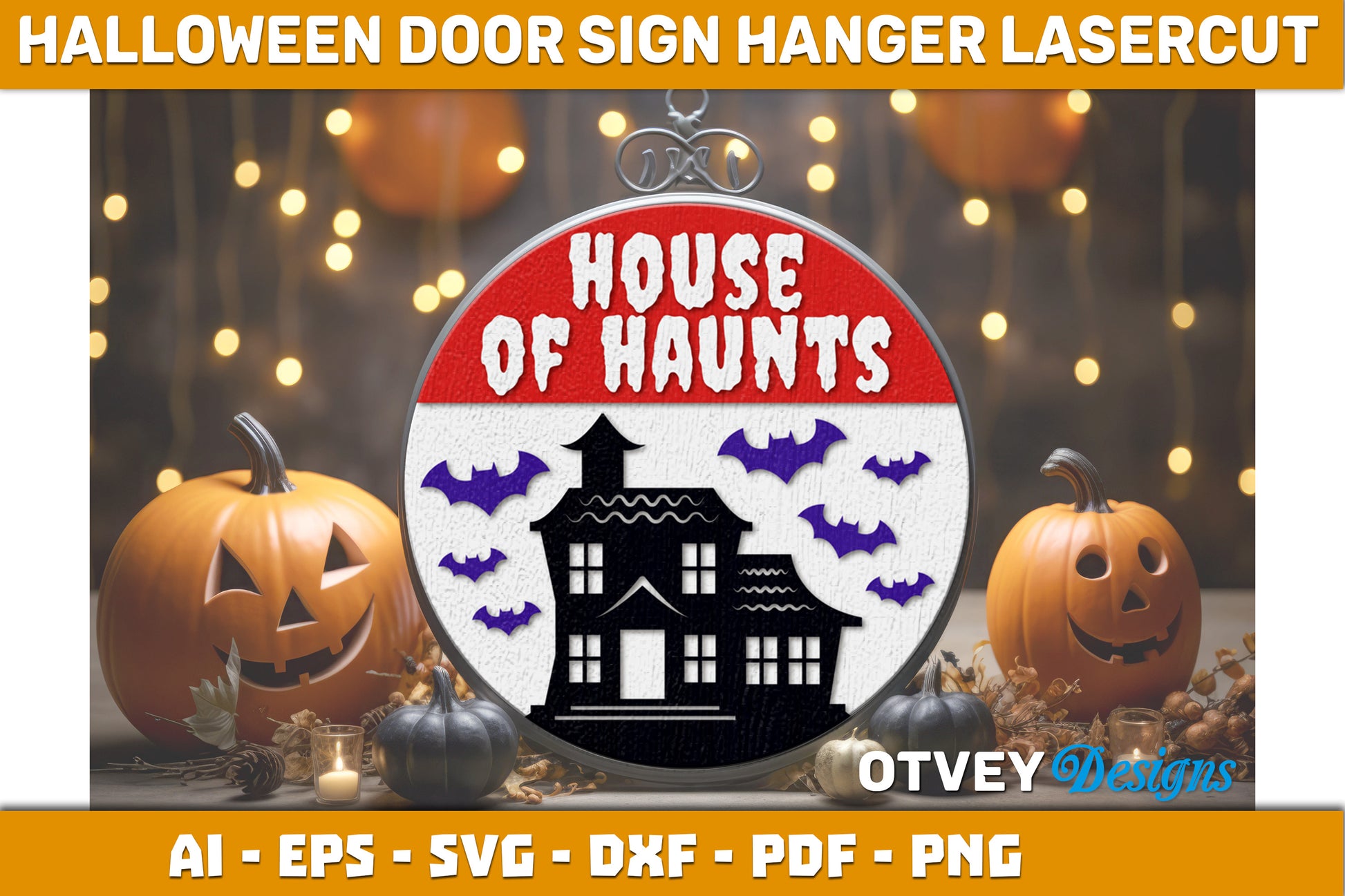 Halloween Door Hanger Sign SVG Bundle 21 - CraftNest - Digital Crafting and Art