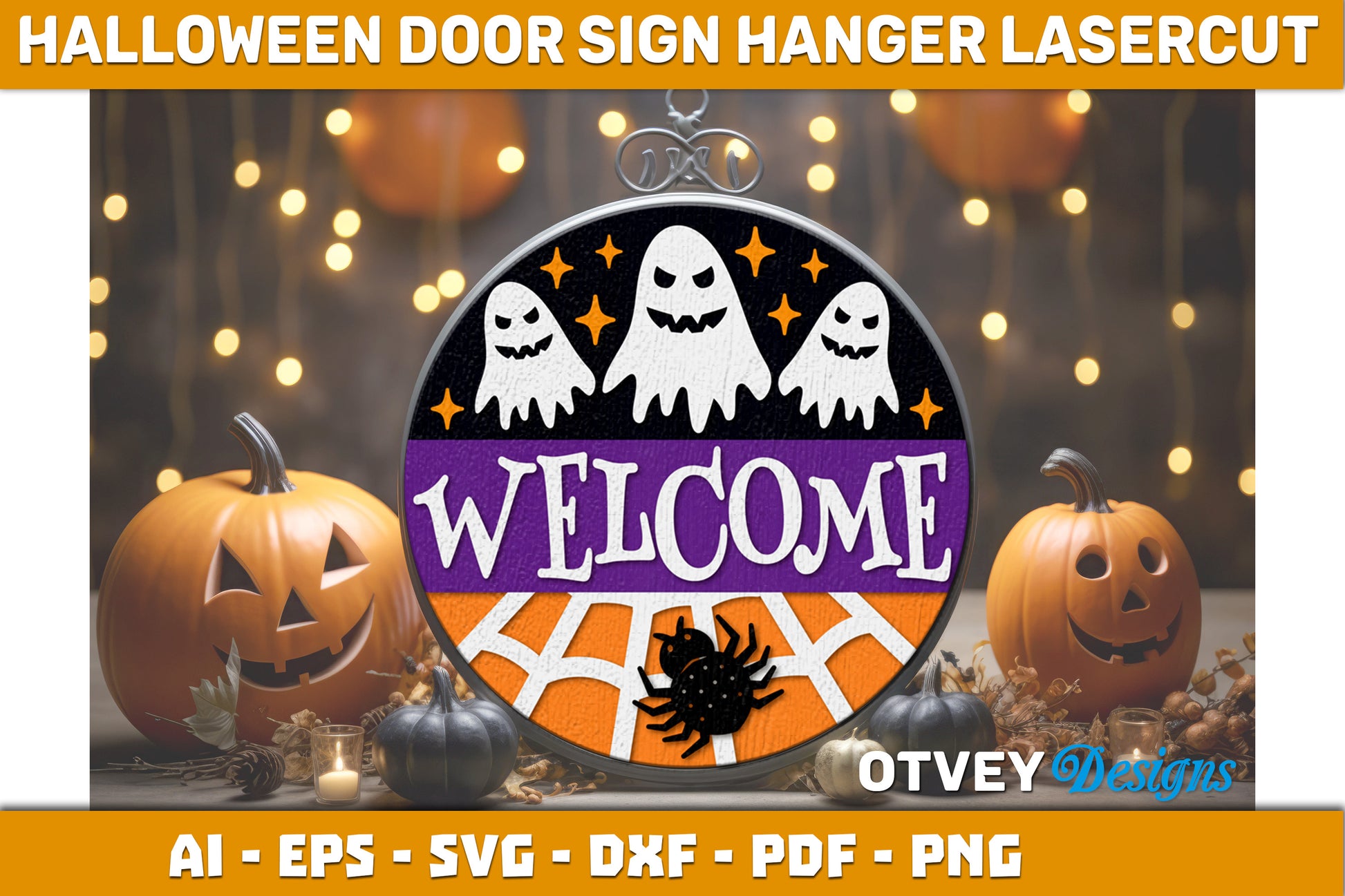 Halloween Door Hanger Sign SVG Bundle 22 - CraftNest - Digital Crafting and Art