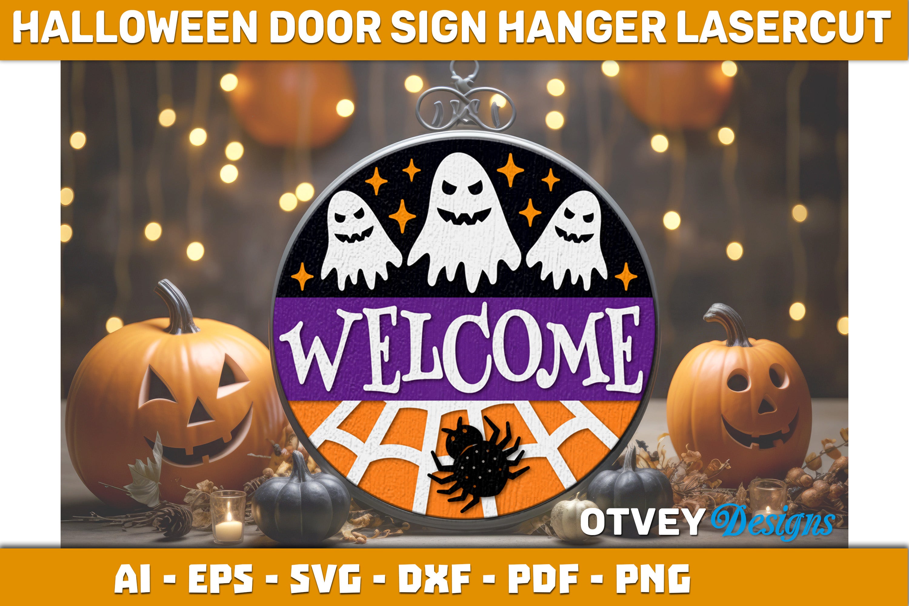 Halloween Door Hanger Sign SVG Bundle 22 - CraftNest - Digital Crafting and Art
