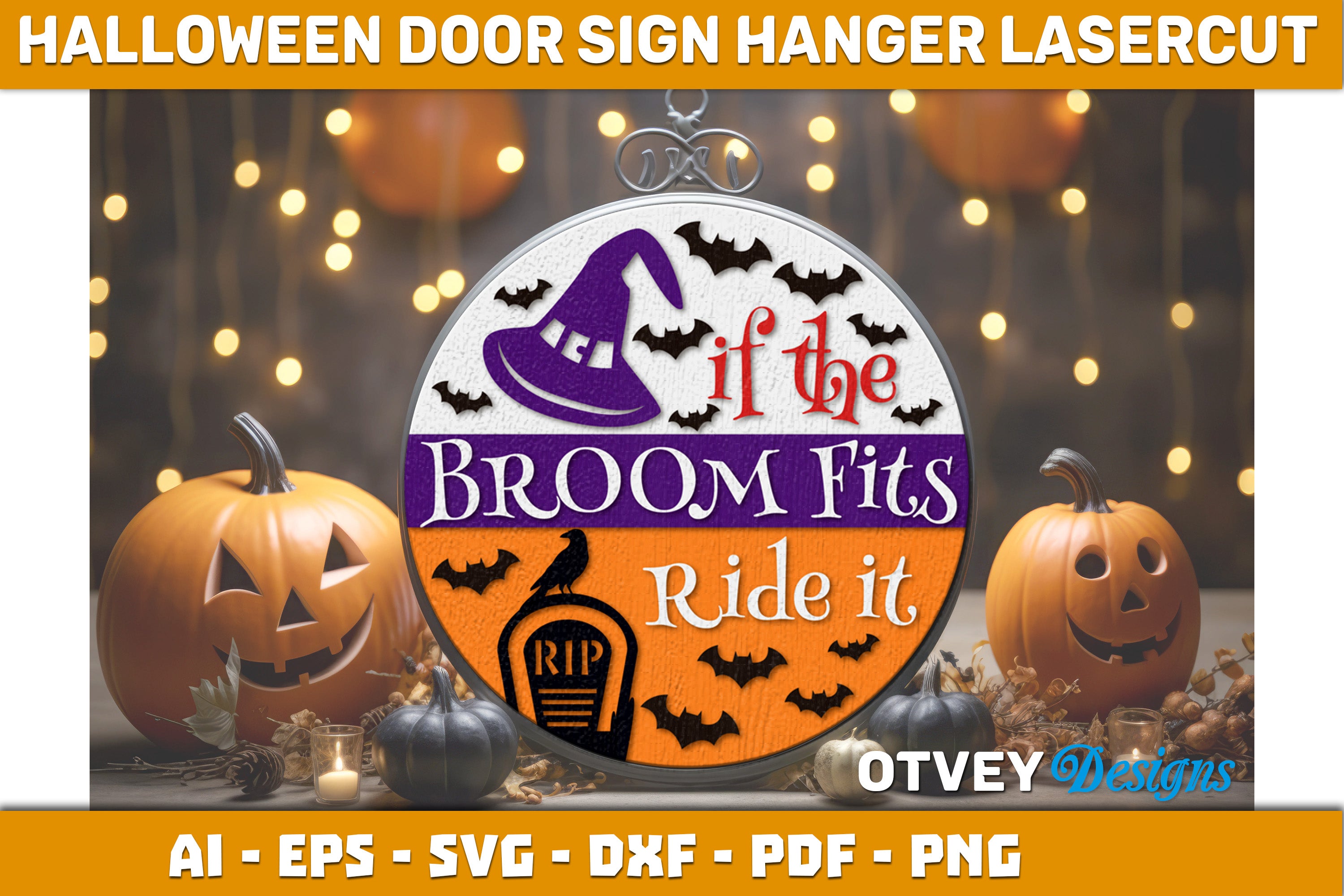 Halloween Door Hanger Sign SVG Bundle 23 - CraftNest - Digital Crafting and Art
