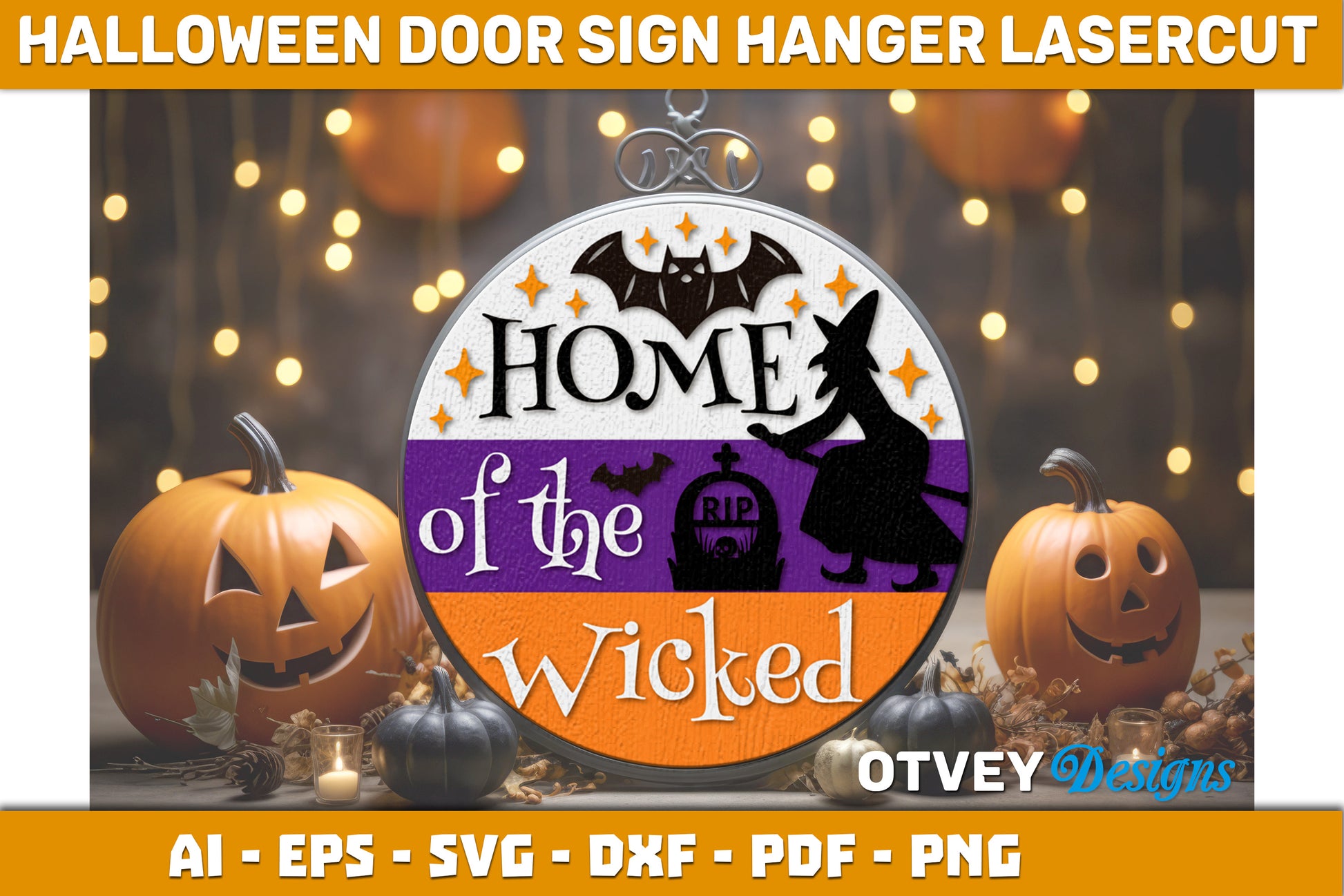 Halloween Door Hanger Sign SVG Bundle 24 - CraftNest - Digital Crafting and Art