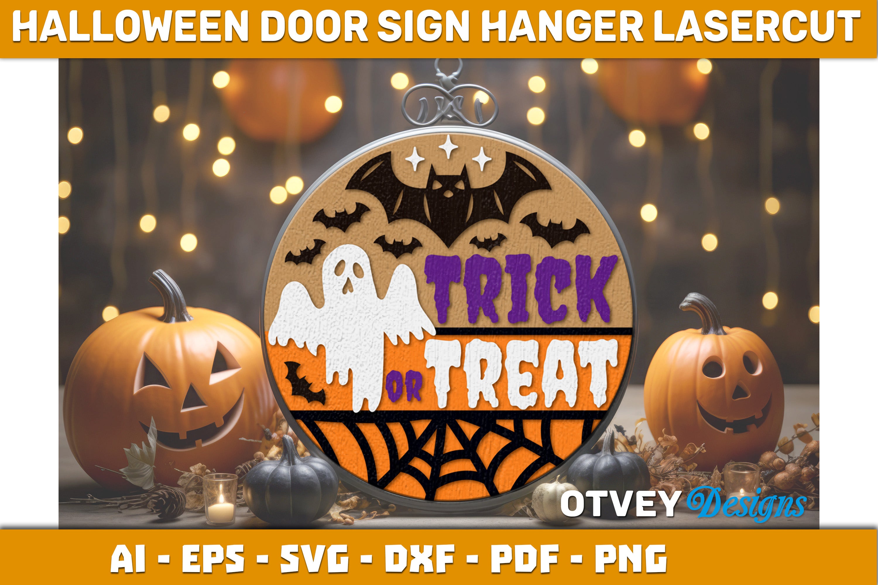 Halloween Door Hanger Sign SVG Bundle 2 - CraftNest - Digital Crafting and Art