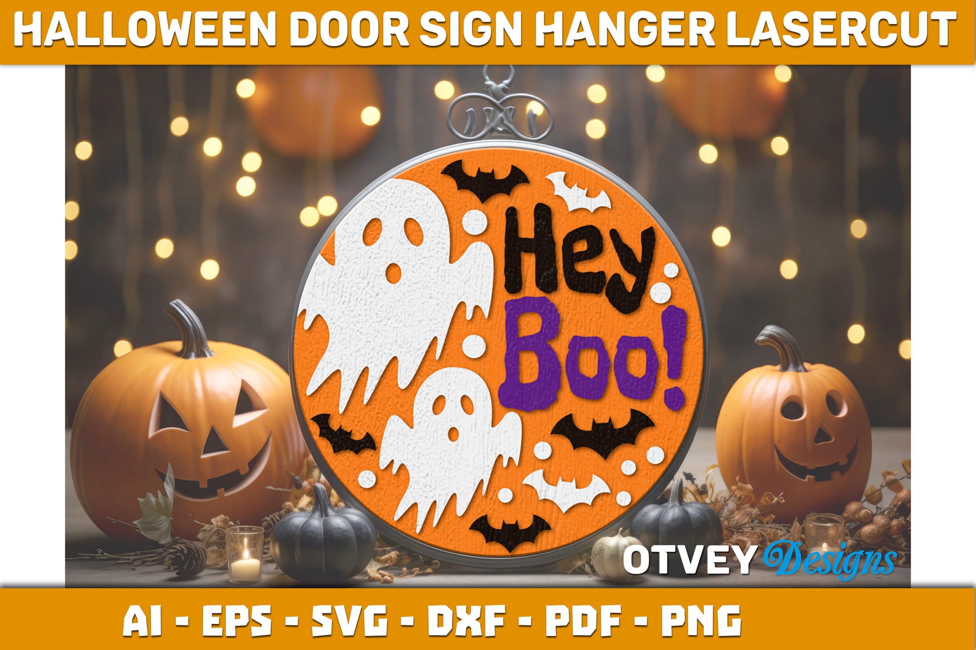 Halloween Door Hanger Sign SVG Bundle 6 - CraftNest - Digital Crafting and Art