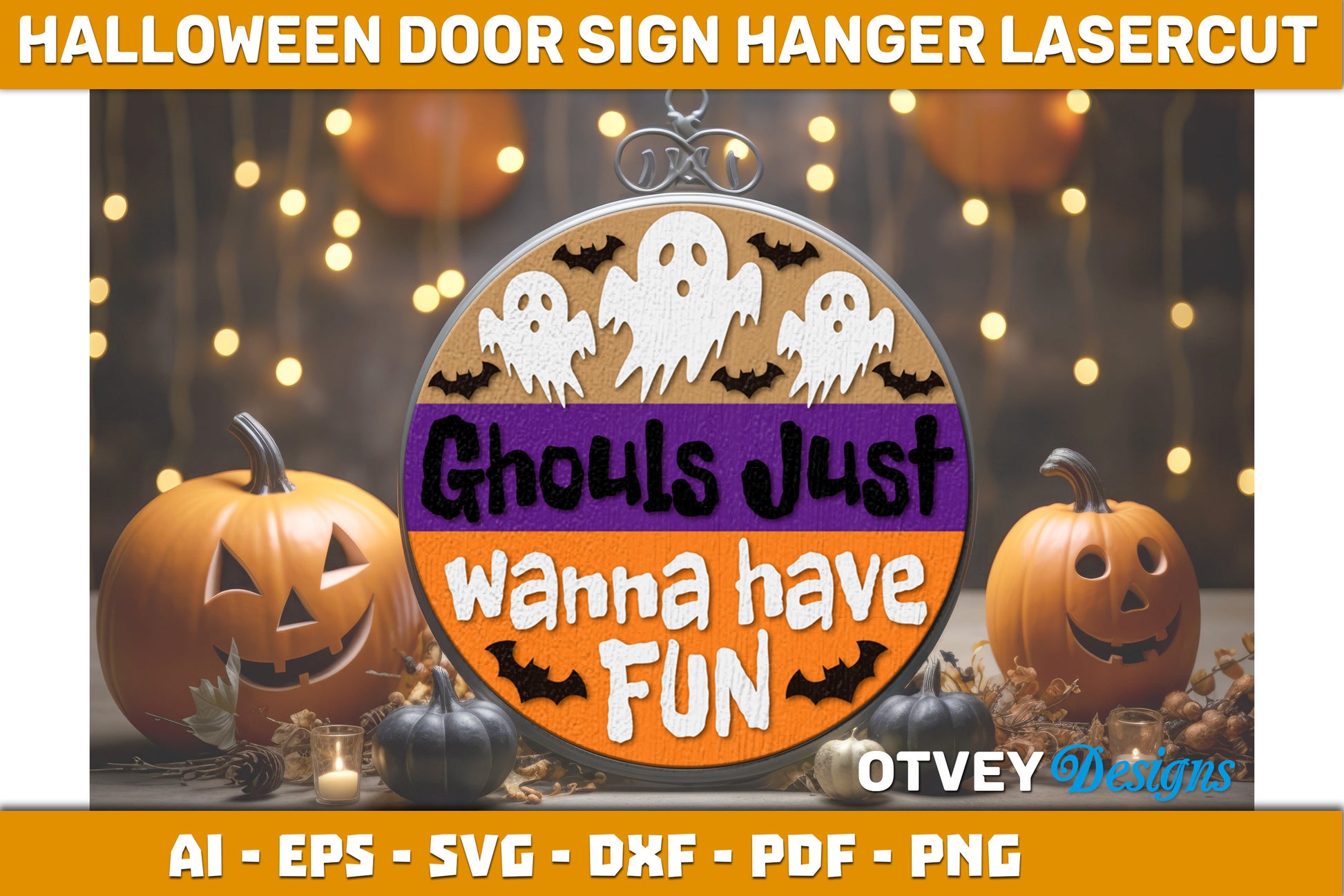 Halloween Door Hanger Sign SVG Bundle 7 - CraftNest - Digital Crafting and Art