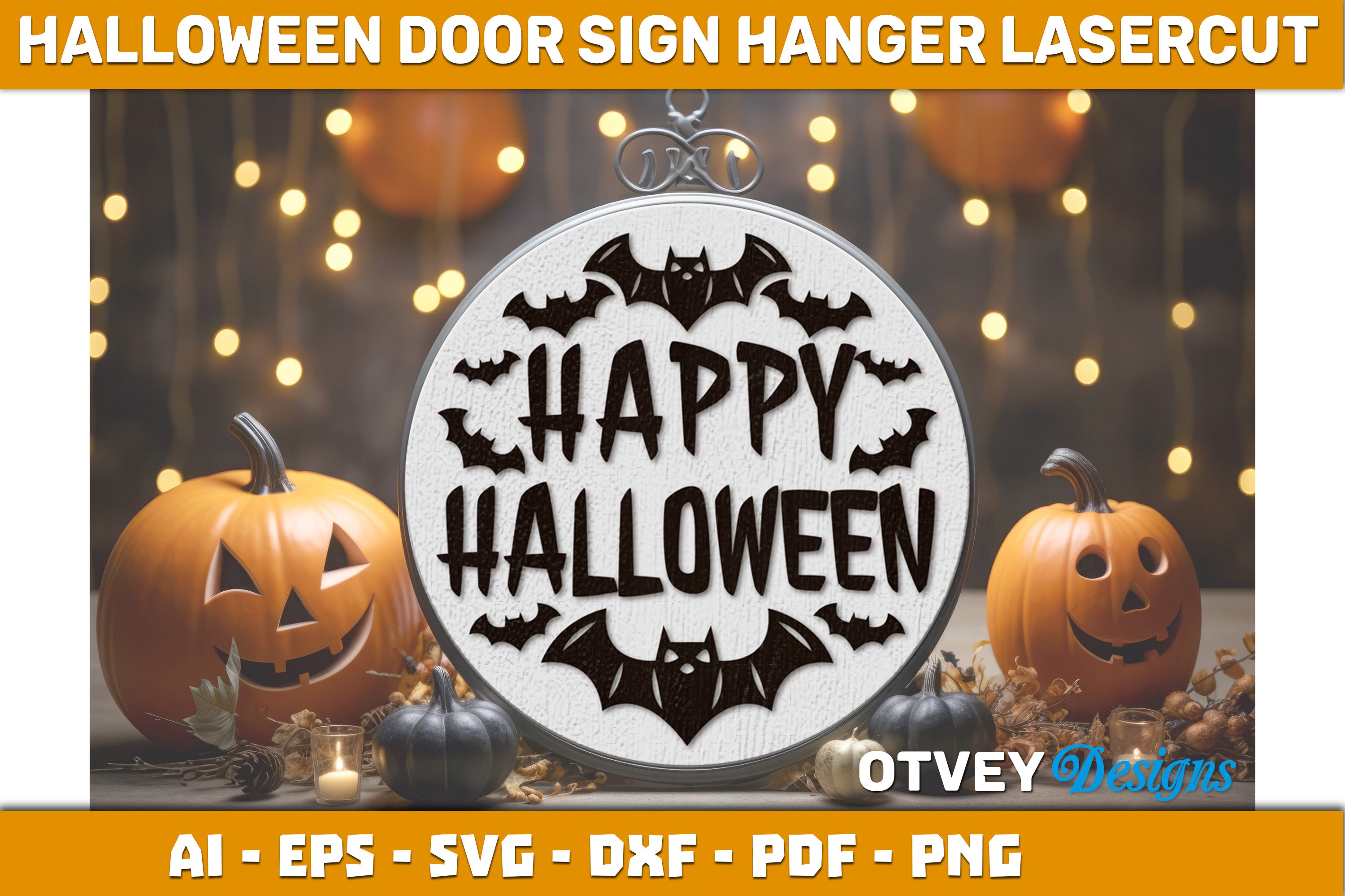 Halloween Door Hanger Sign SVG Bundle 9 - CraftNest - Digital Crafting and Art