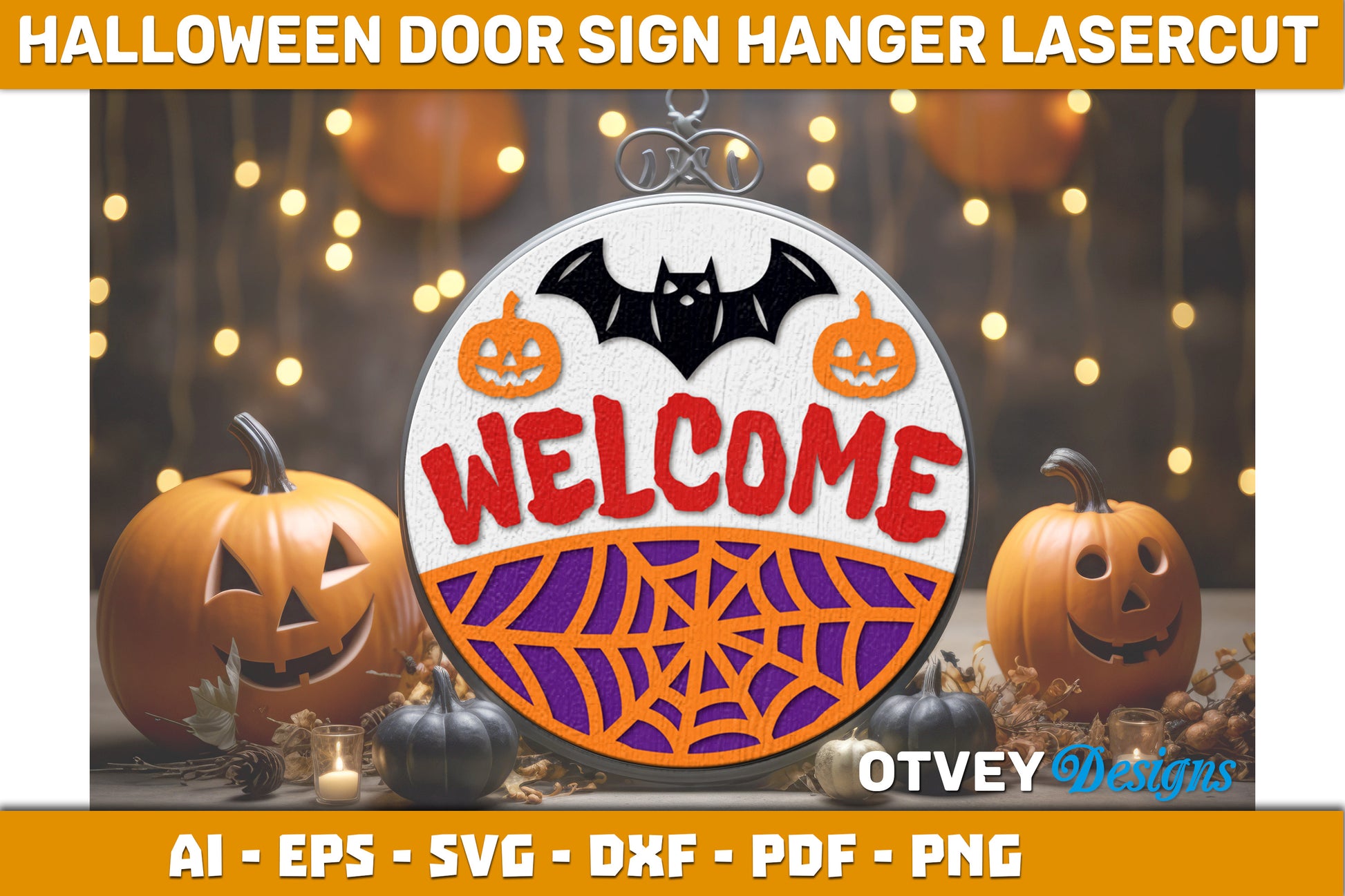 Halloween Door Hanger Sign SVG Bundle 11 - CraftNest - Digital Crafting and Art