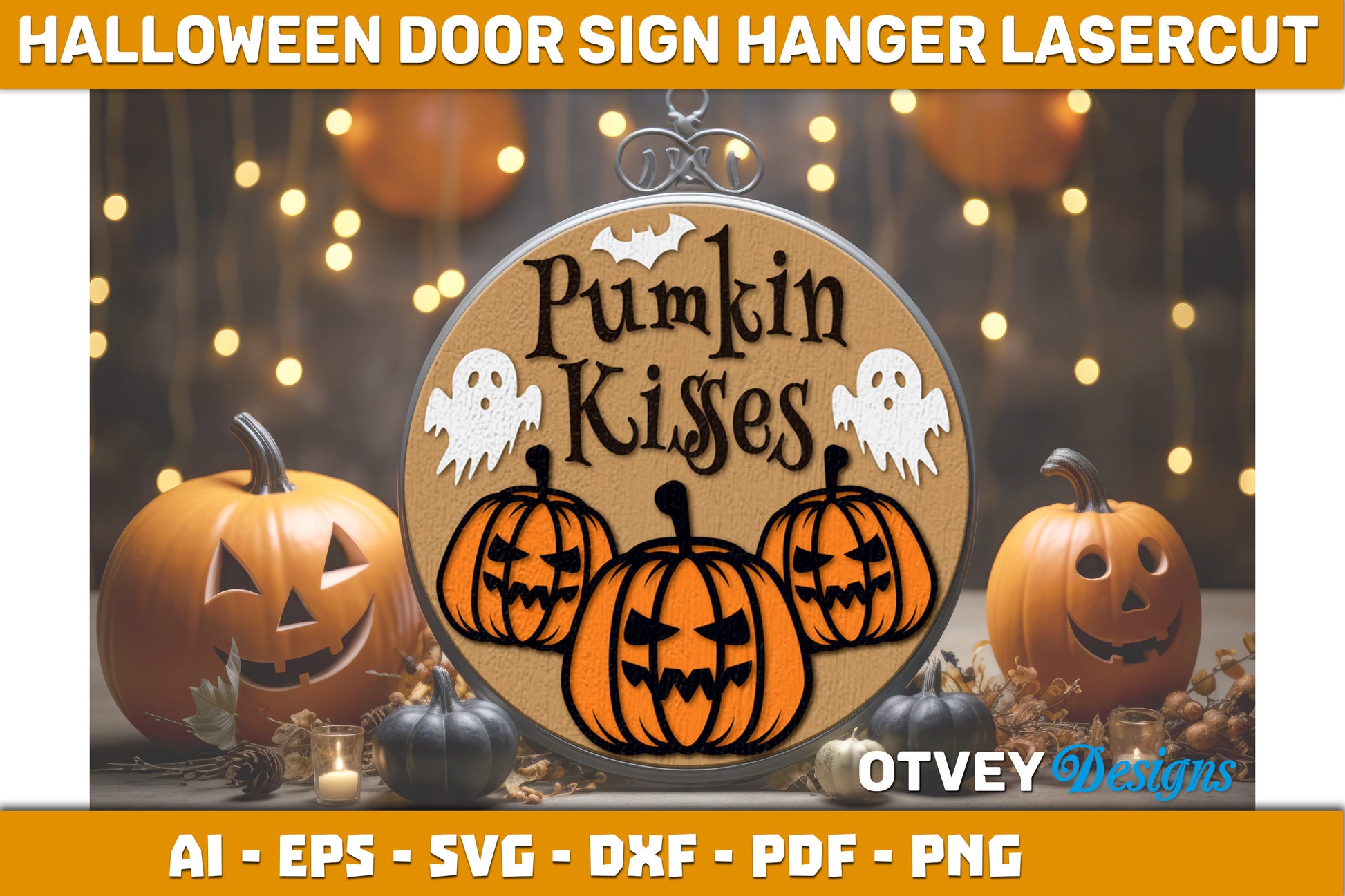 Halloween Door Hanger Sign SVG Bundle 15 - CraftNest - Digital Crafting and Art