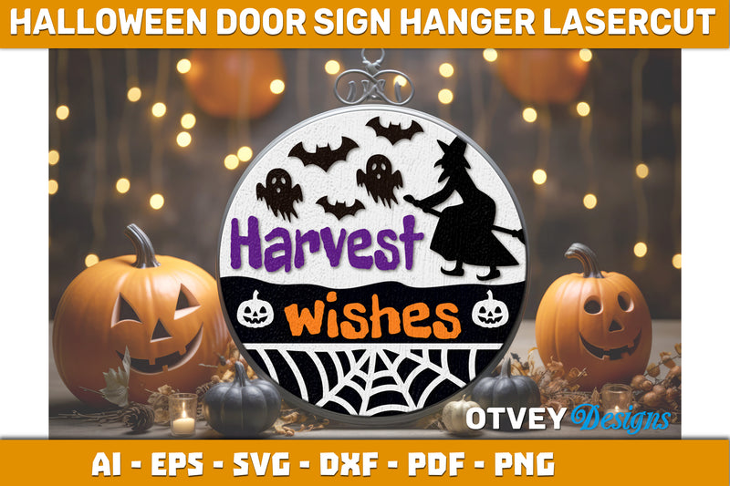 Halloween Door Hanger Sign SVG Bundle 17 - CraftNest - Digital Crafting and Art