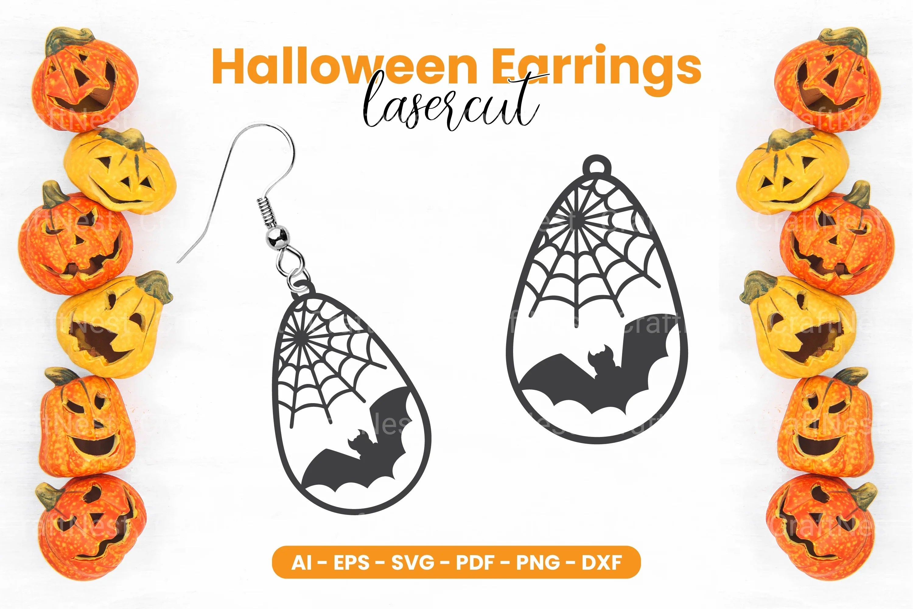 Halloween Earring Laser Cut SVG Bundle - CraftNest - Digital Crafting and Art