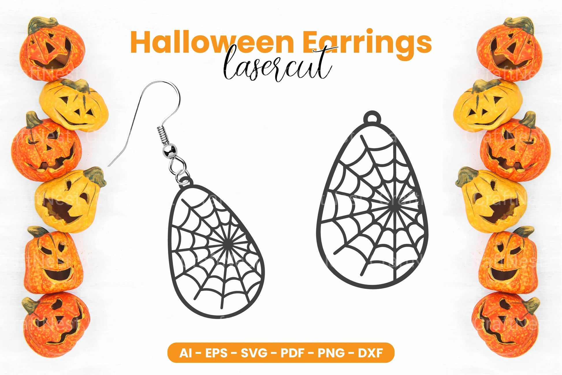 Halloween Earring Laser Cut SVG Bundle - CraftNest - Digital Crafting and Art