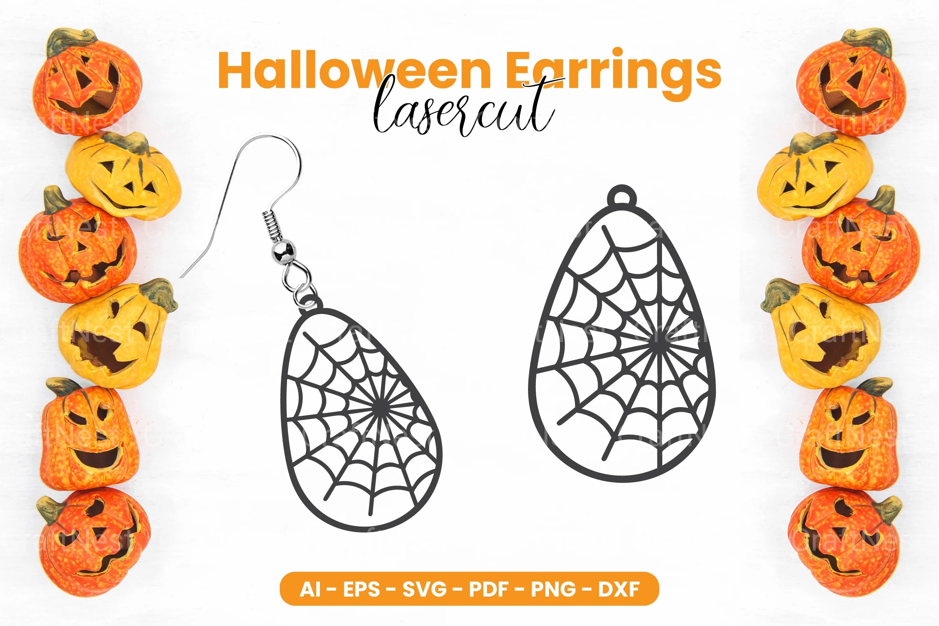 Halloween Earring Laser Cut SVG Bundle - CraftNest - Digital Crafting and Art