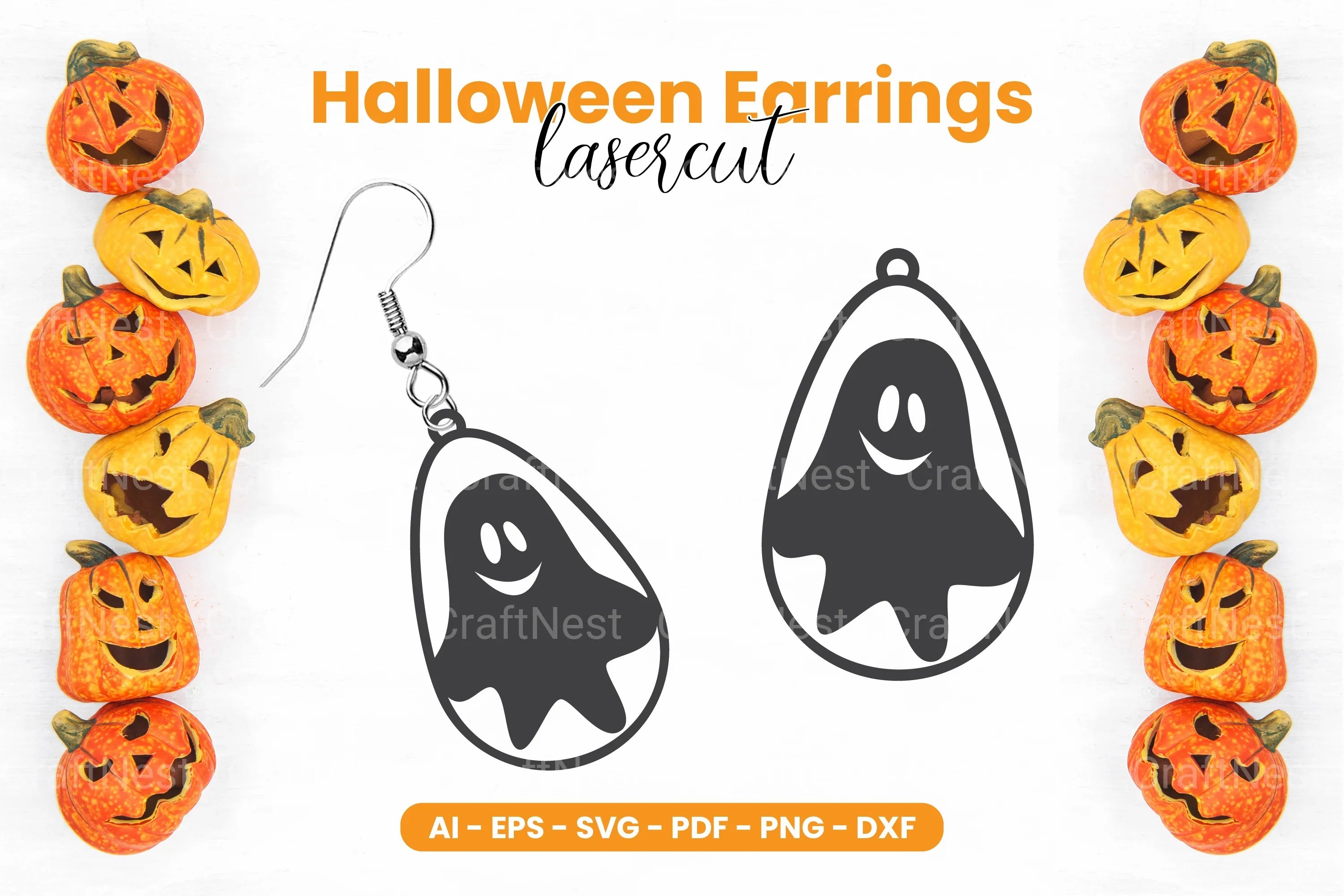 Halloween Earring Laser Cut SVG Bundle - CraftNest - Digital Crafting and Art