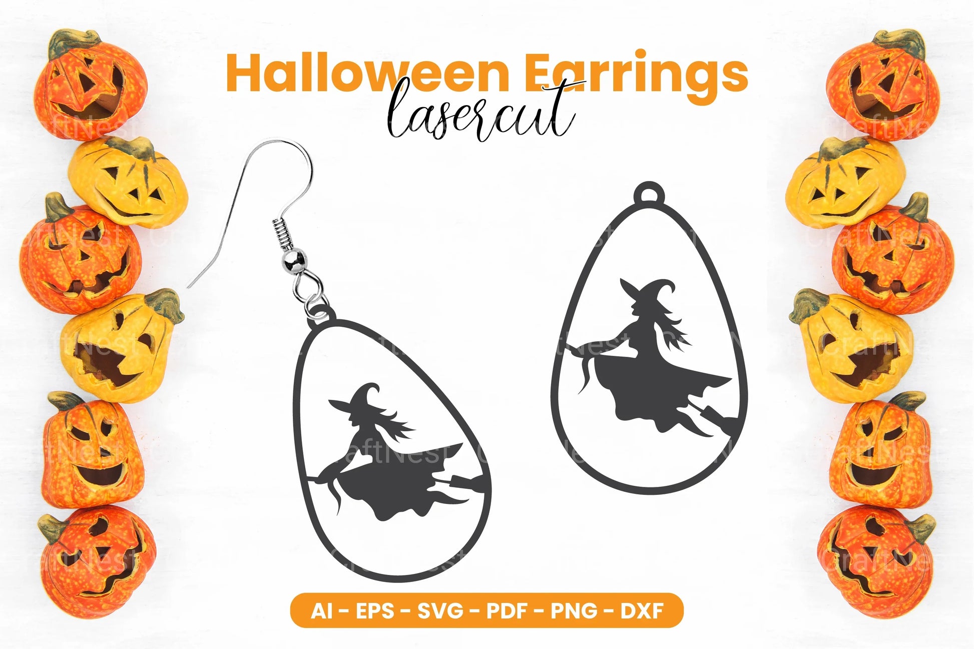 Halloween Earring Laser Cut SVG Bundle Clipart - CraftNest - Digital Crafting and Art
