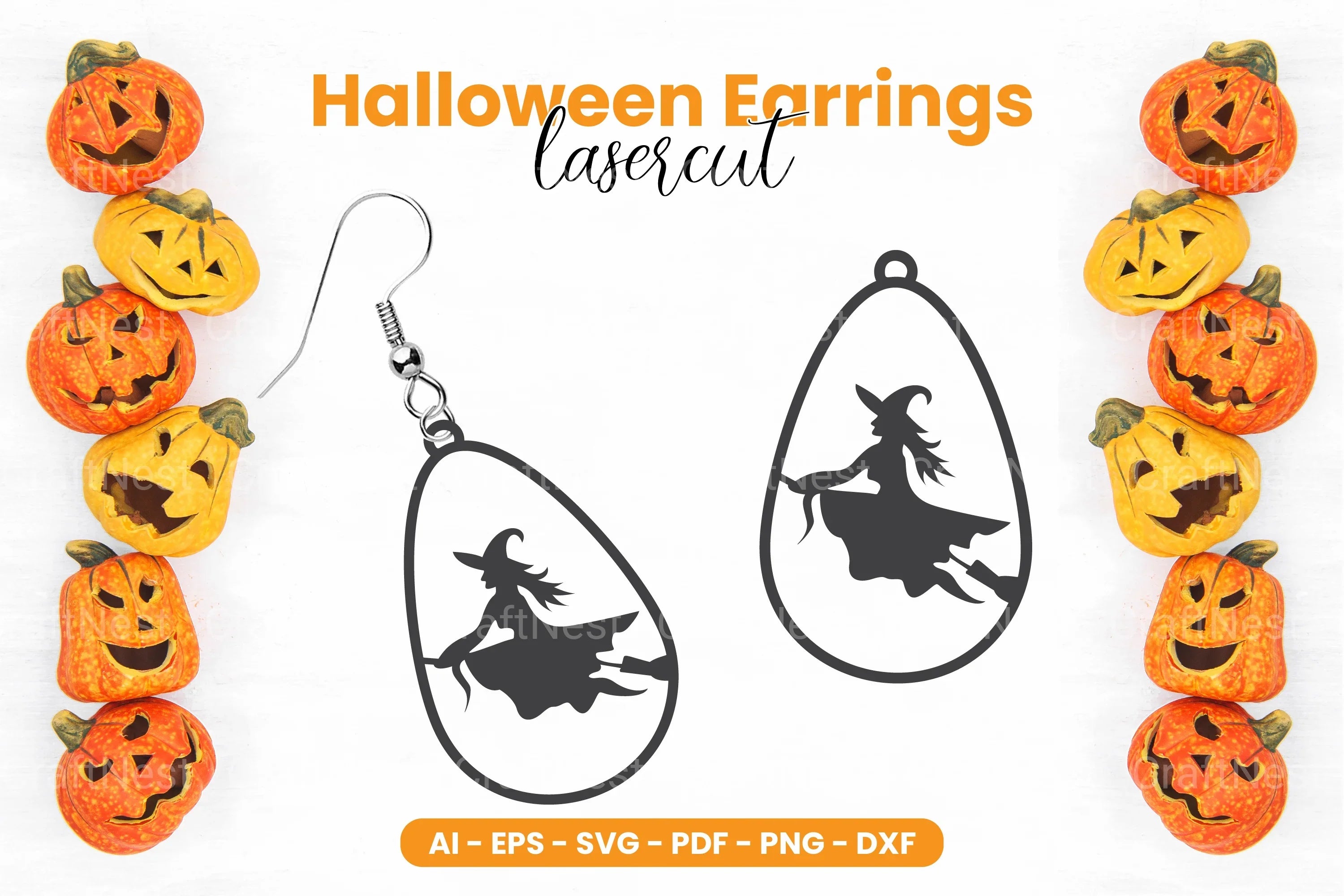 Halloween Earring Laser Cut SVG Bundle Clipart - CraftNest - Digital Crafting and Art