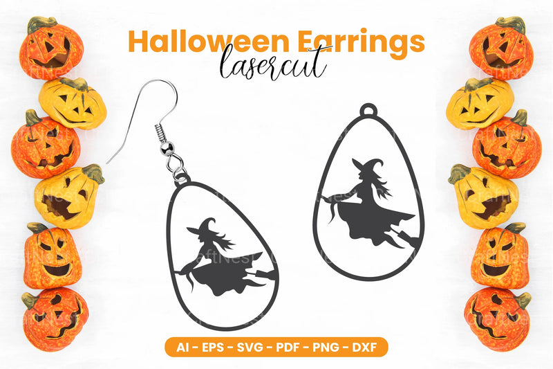 Halloween Earring Laser Cut SVG Bundle Clipart - CraftNest - Digital Crafting and Art